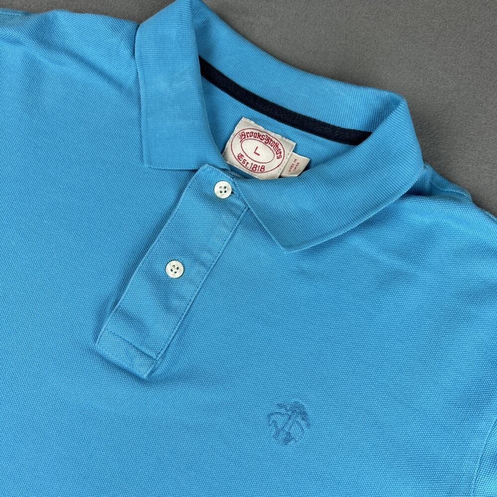 Brooks Brothers Polo Shirt Mens Blue Size L Cotton